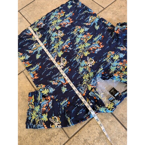 Star Wars Men’s XL Hawaiian Shirt | Tropical Aloha Print Button Up | Navy Blue - Picture 2 of 13